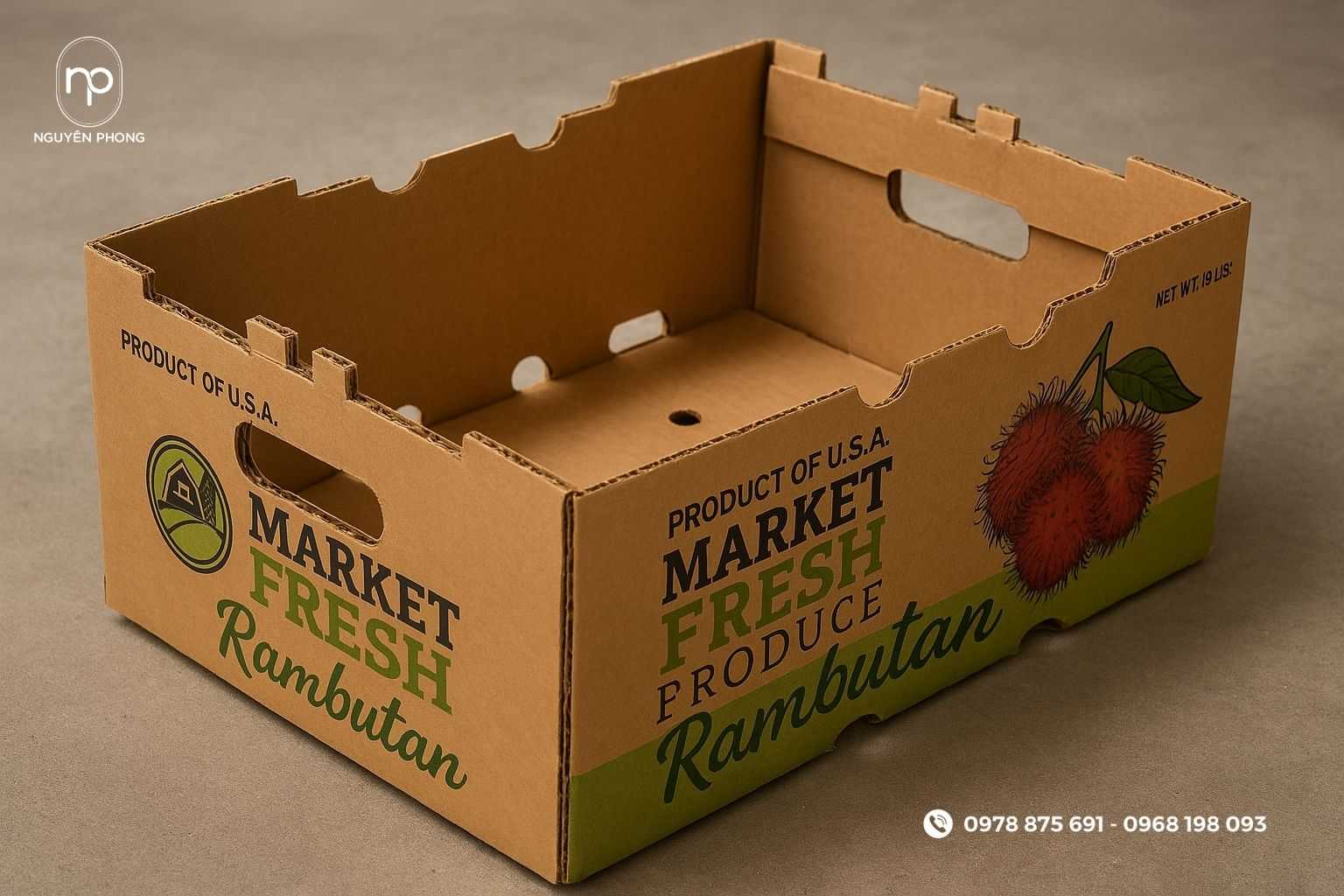 Thùng carton sóng 2 mặt nâu